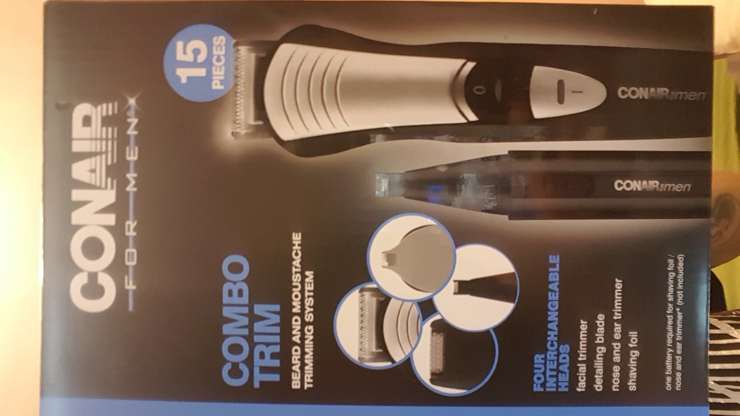Conair Man 3-In-1 Beard, Mustache & Goatee Trimmer – Cordless, Rechargeable – GMT10CSB