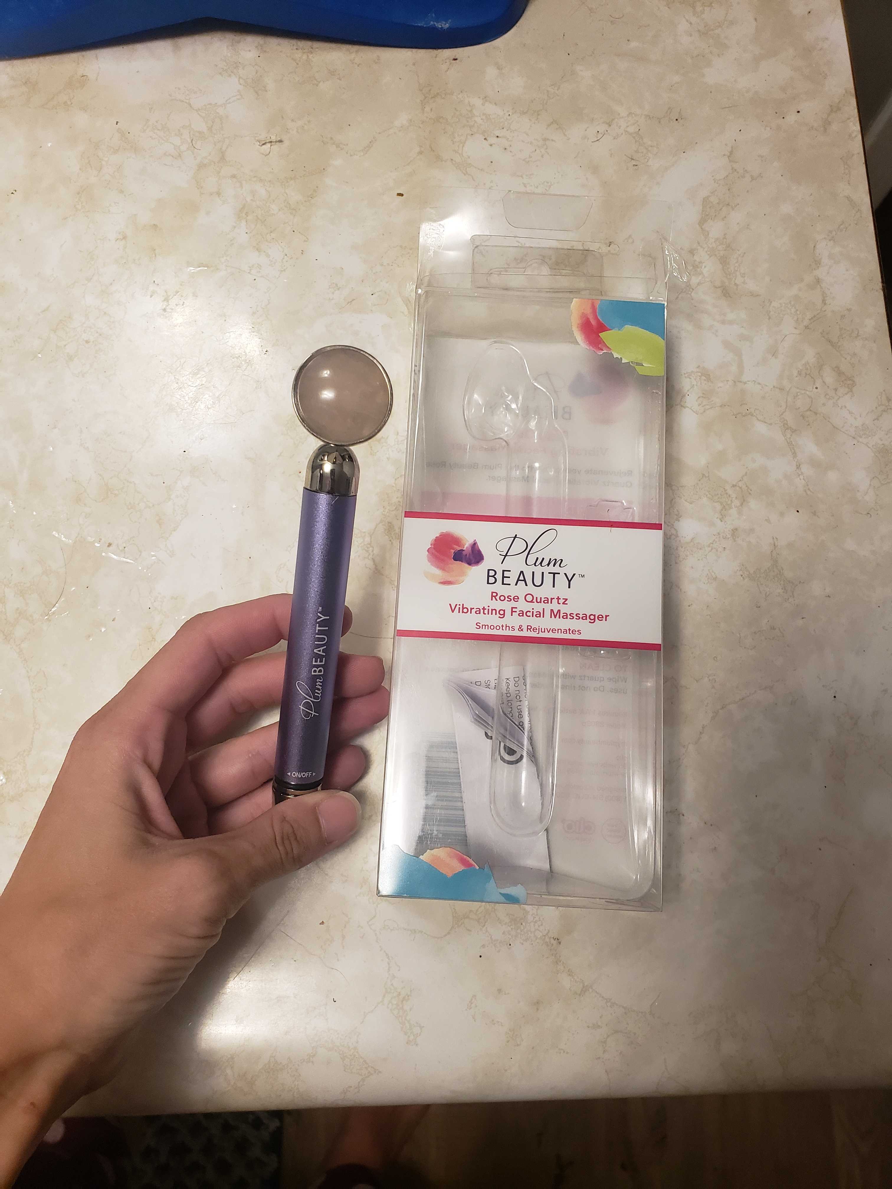 Plum Beauty Rose Quartz Vibrating Facial Massager | Home Tester Club