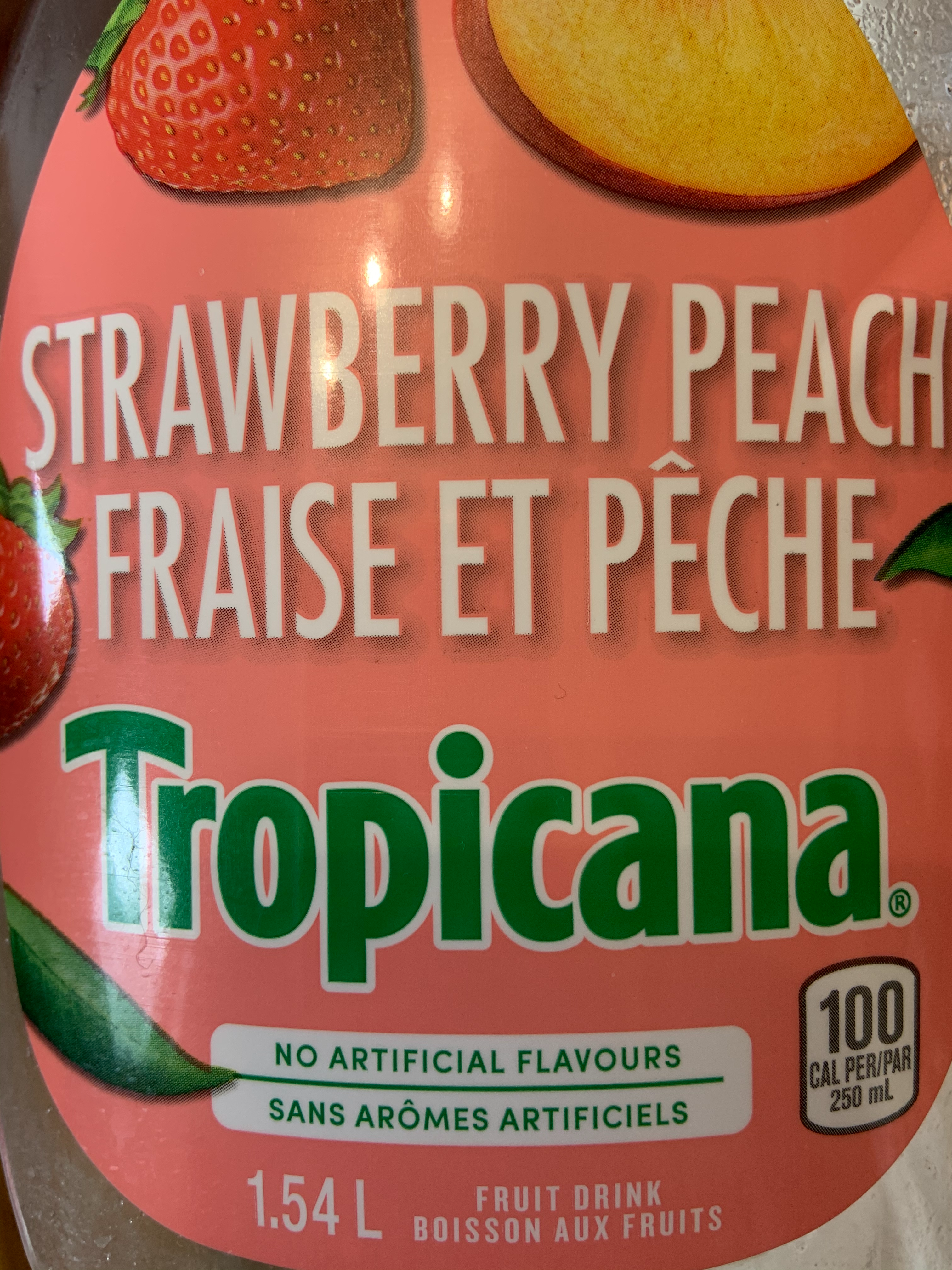 Tropicana Strawberry Peach Beverage L Bottle Home Tester Club
