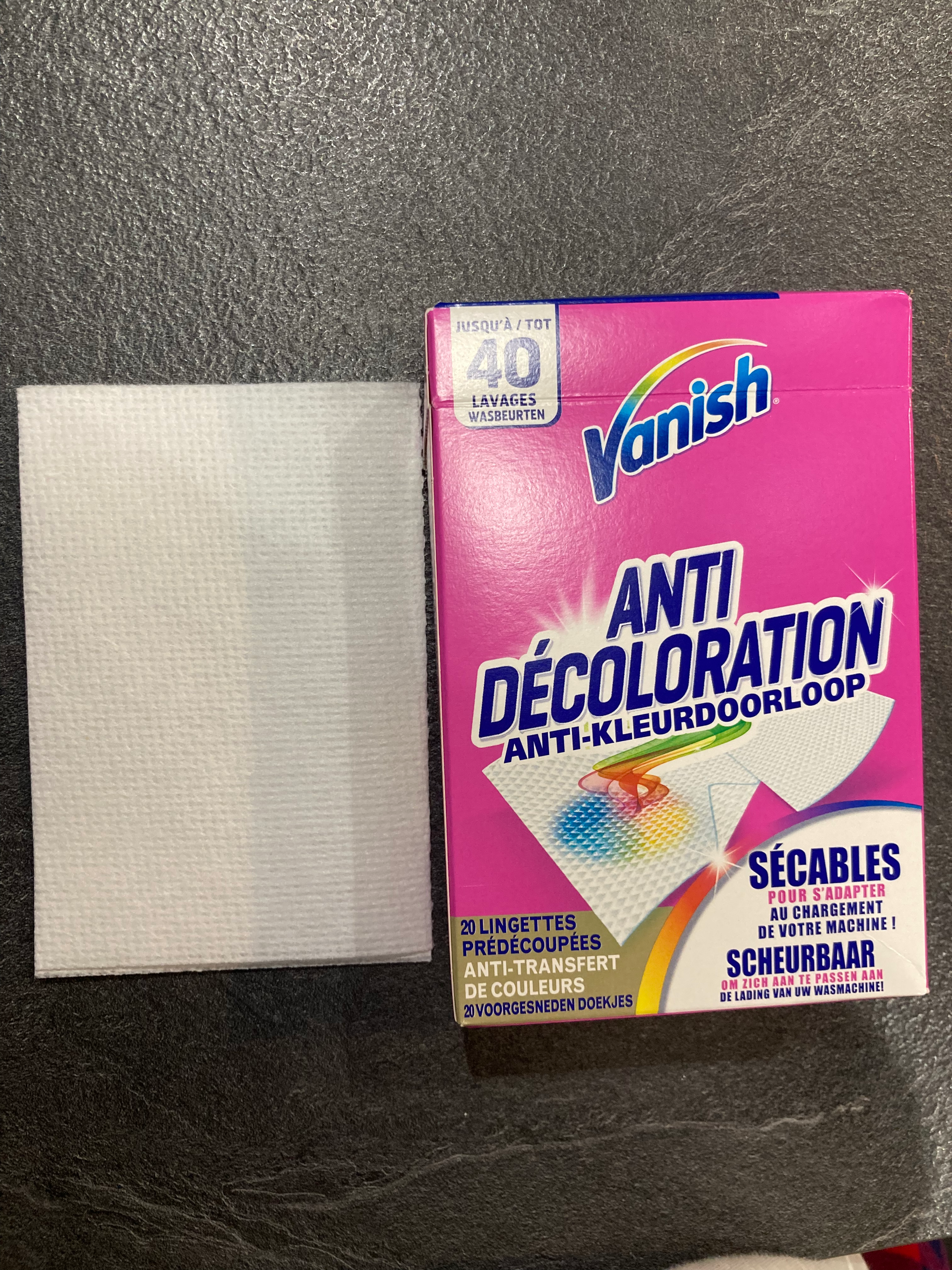 VANISH ANTI-DECOLORATION 60 LINGETTES PREDECOUPEES | GUMANEH ET FRERES TRANSPORTS