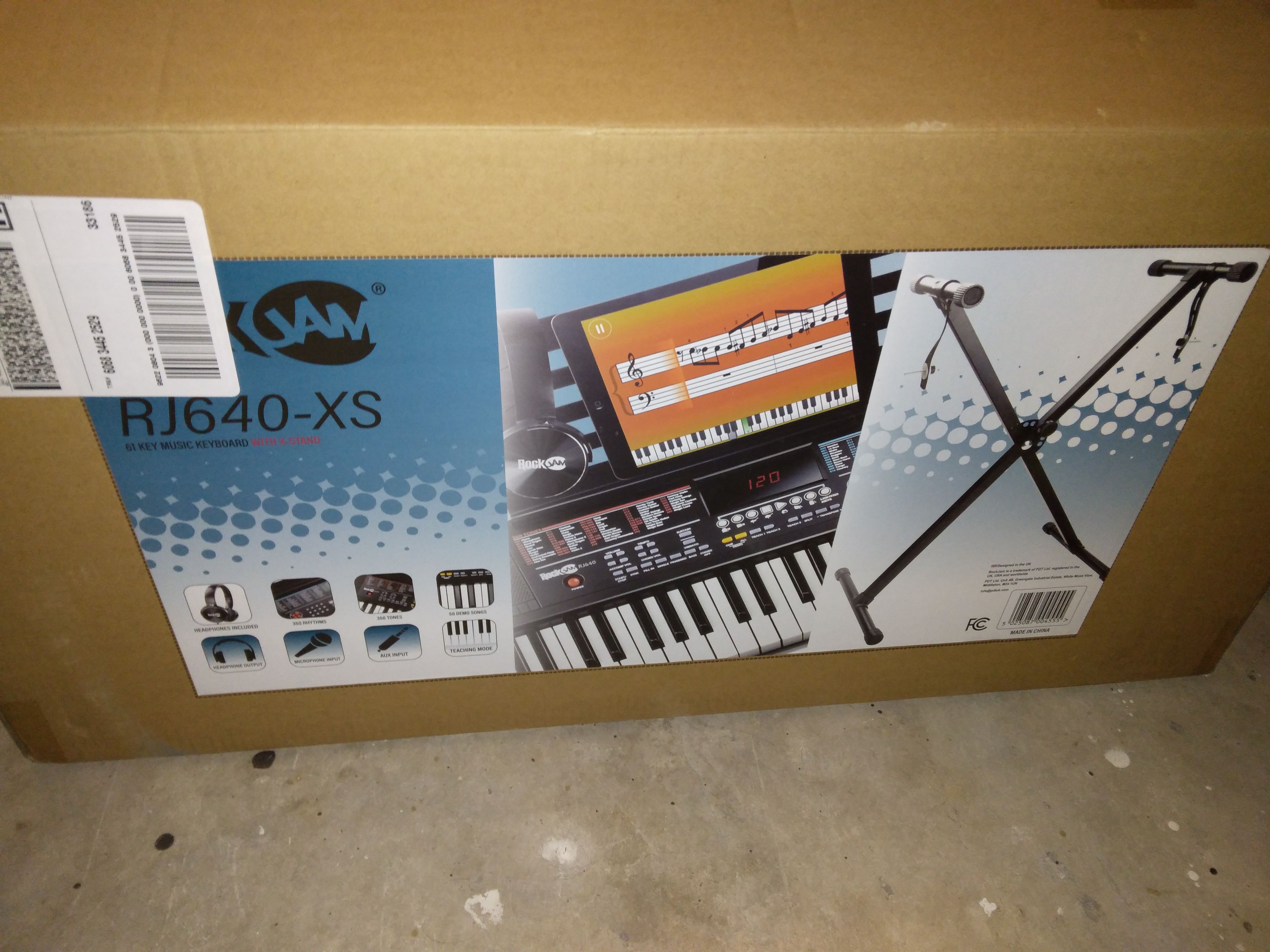 Rockjam 61-Key Keyboard Piano Kit with Keyboard Stand Sheet Music