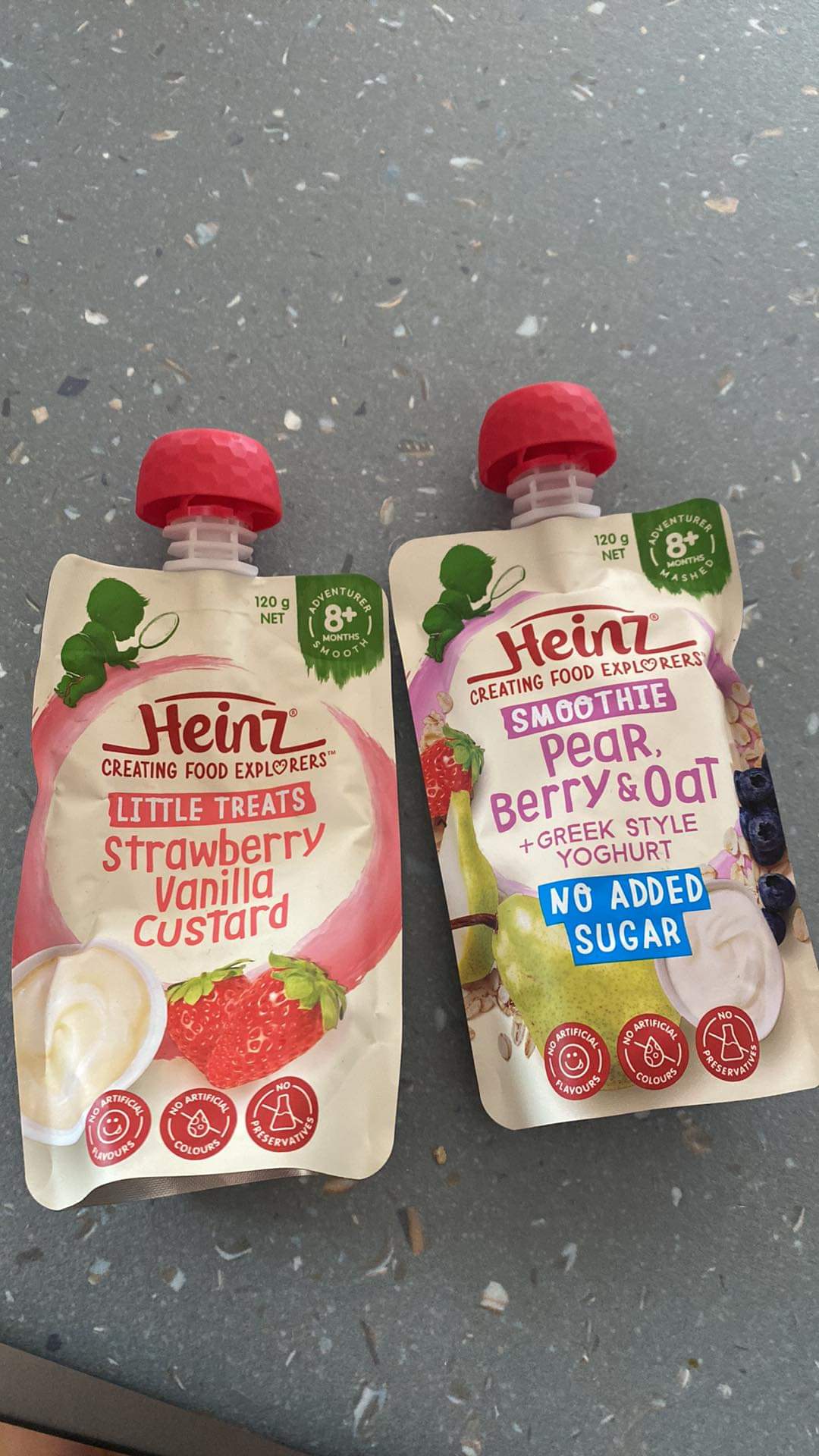 Heinz Little Treats Strawberry Vanilla Custard Baby Food Pouch
