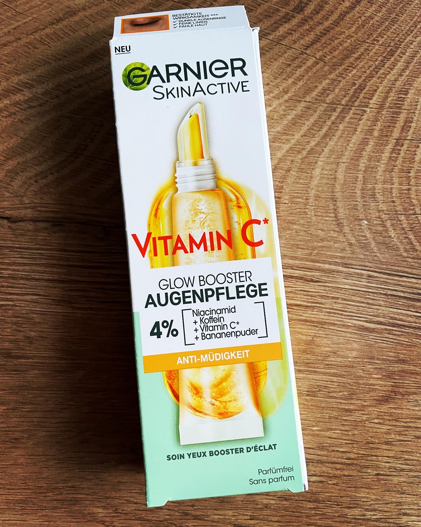 GARNIER Skin Active Augenpflege-Booster – Mit Niacinamid & Koffein Gegen Augenringe, 15 Ml, Vegan