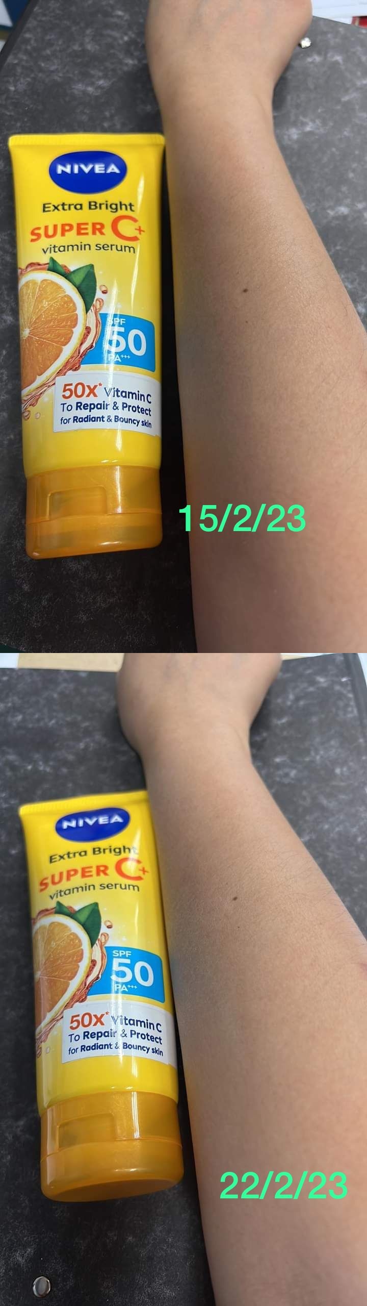 2 X Nivea Extra Bright Super C+ - Sérum Corporel SPF50++ 70ml - Protection & éclat