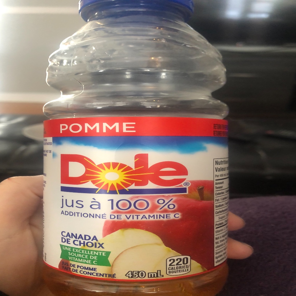 Dole 100% Apple Juice 450ml bottle Home Tester Club