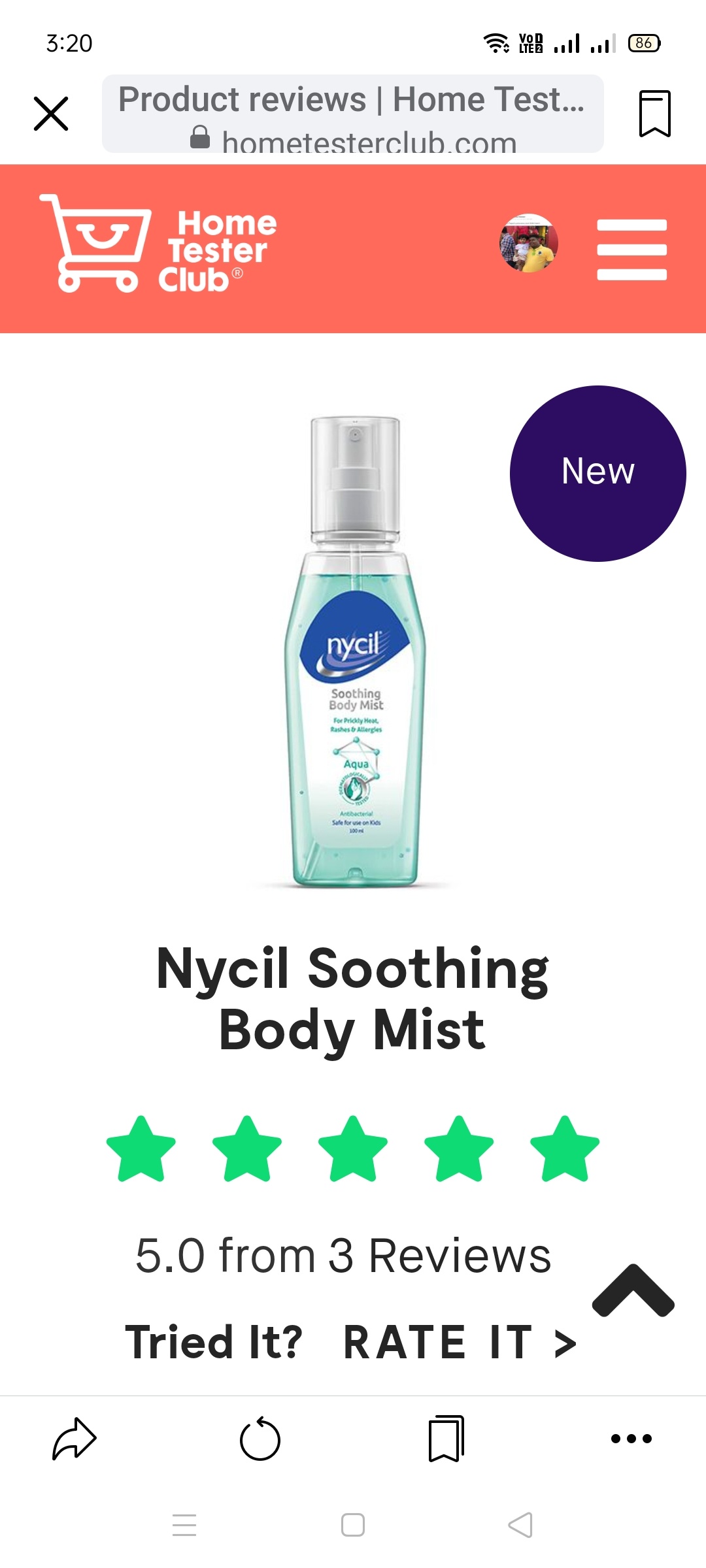 Nycil Soothing Body Mist Home Tester Club